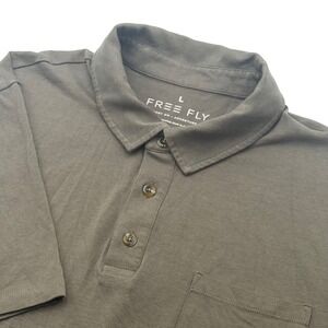 Free Fly Mens Polo Shirt‎ Short Sleeve Chest Pocket Cotton Outdoors Hiking Large